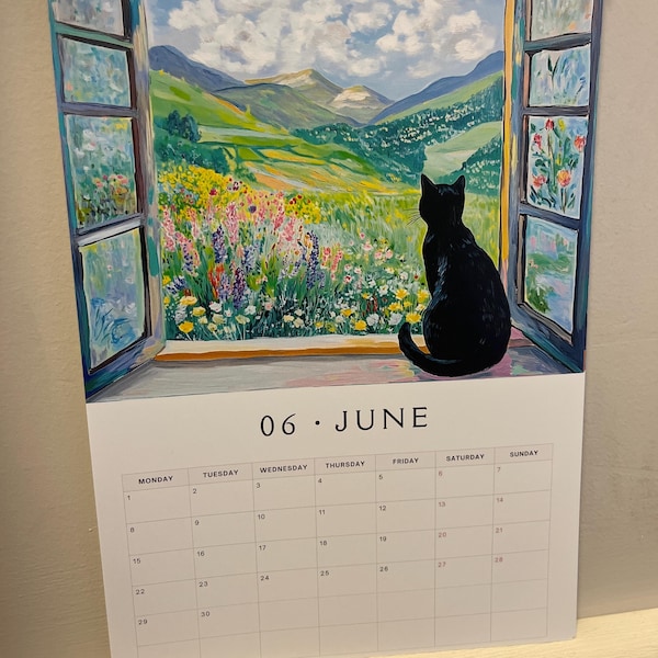 🎁2026 Funny Traveling Black Cat Calendar - Perfect Gift for Holidays & Special Occasions!🐱