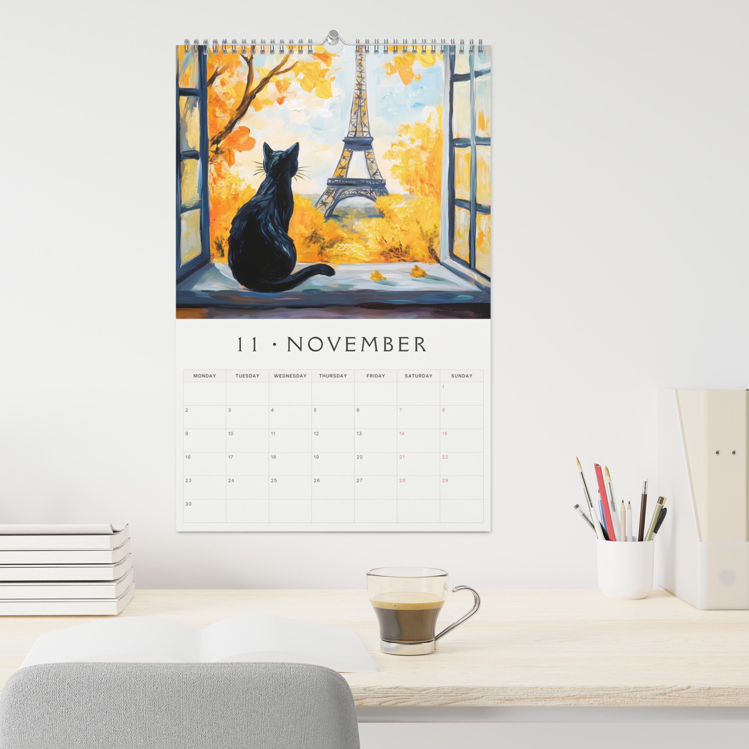 🎁2026 Funny Traveling Black Cat Calendar - Perfect Gift for Holidays & Special Occasions!🐱