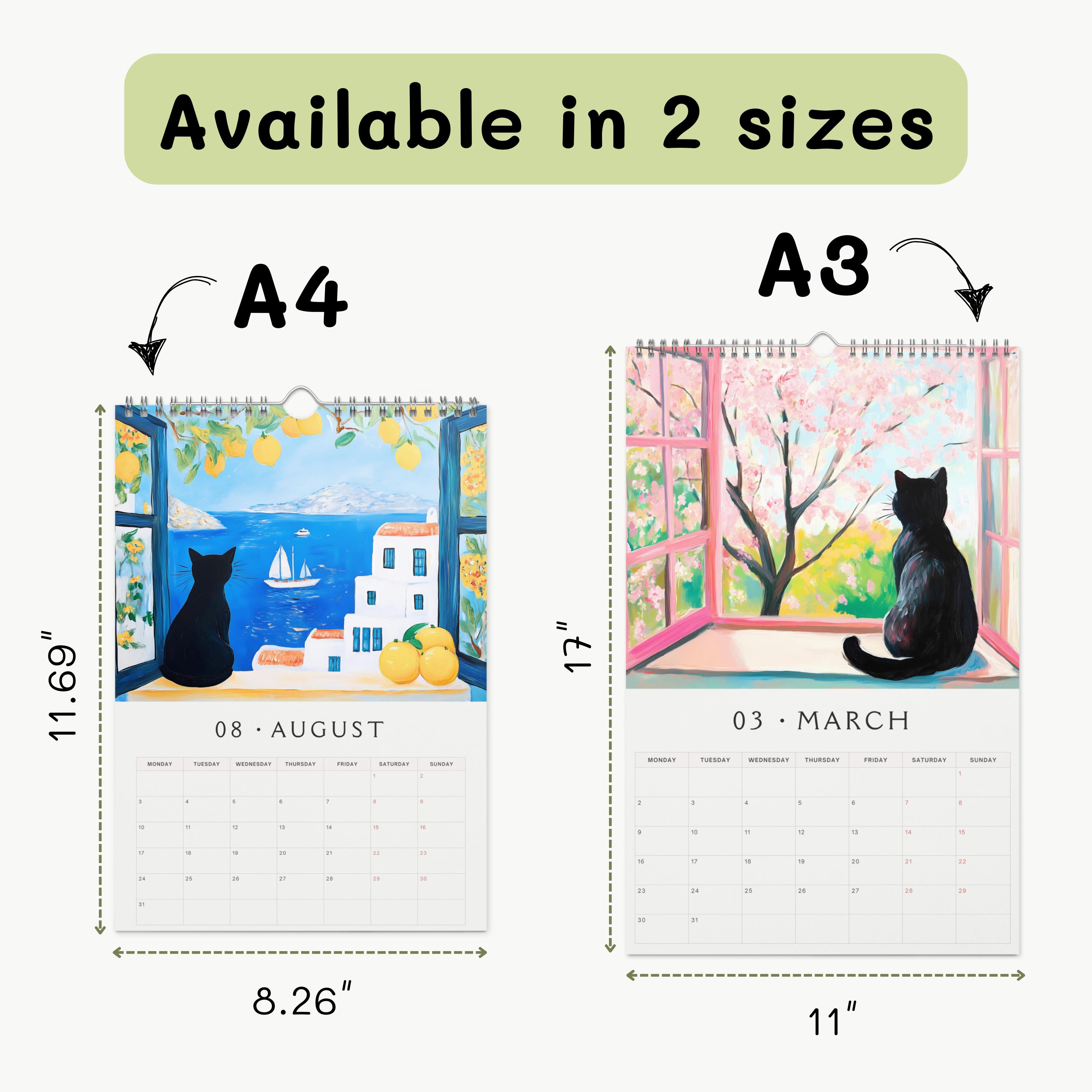 🎁2026 Funny Traveling Black Cat Calendar - Perfect Gift for Holidays & Special Occasions!🐱