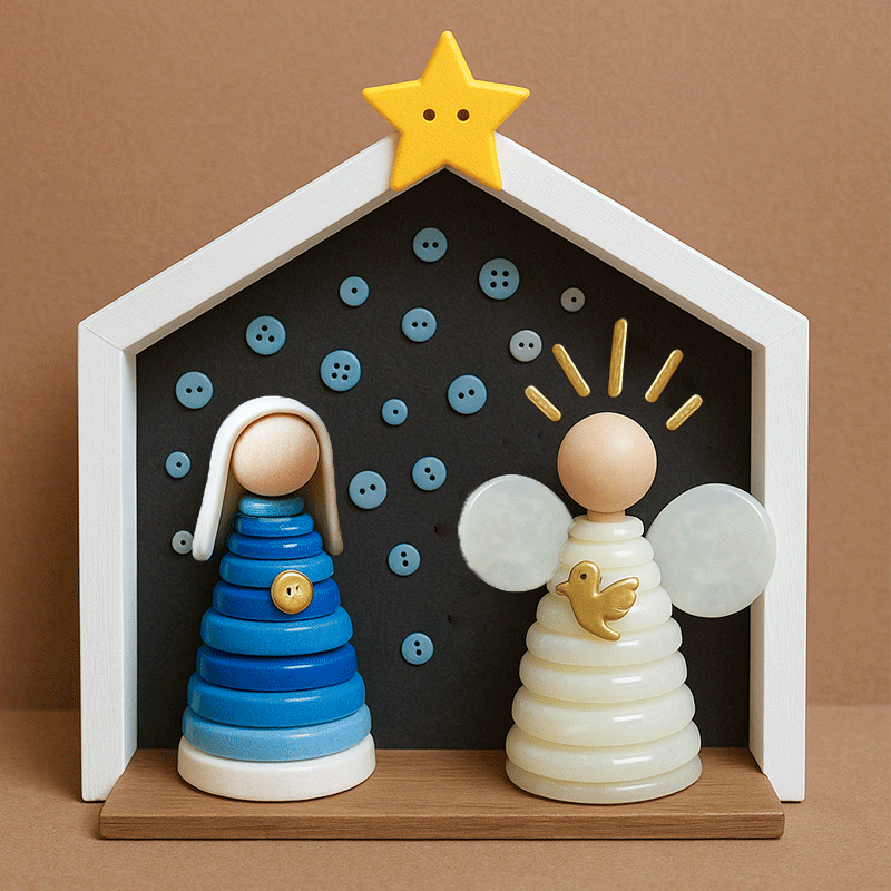 ๐DIY Button Nativity Scene Kit โ Perfect Holiday Gift ๐ 50% Off Limited Time!๐ฅ