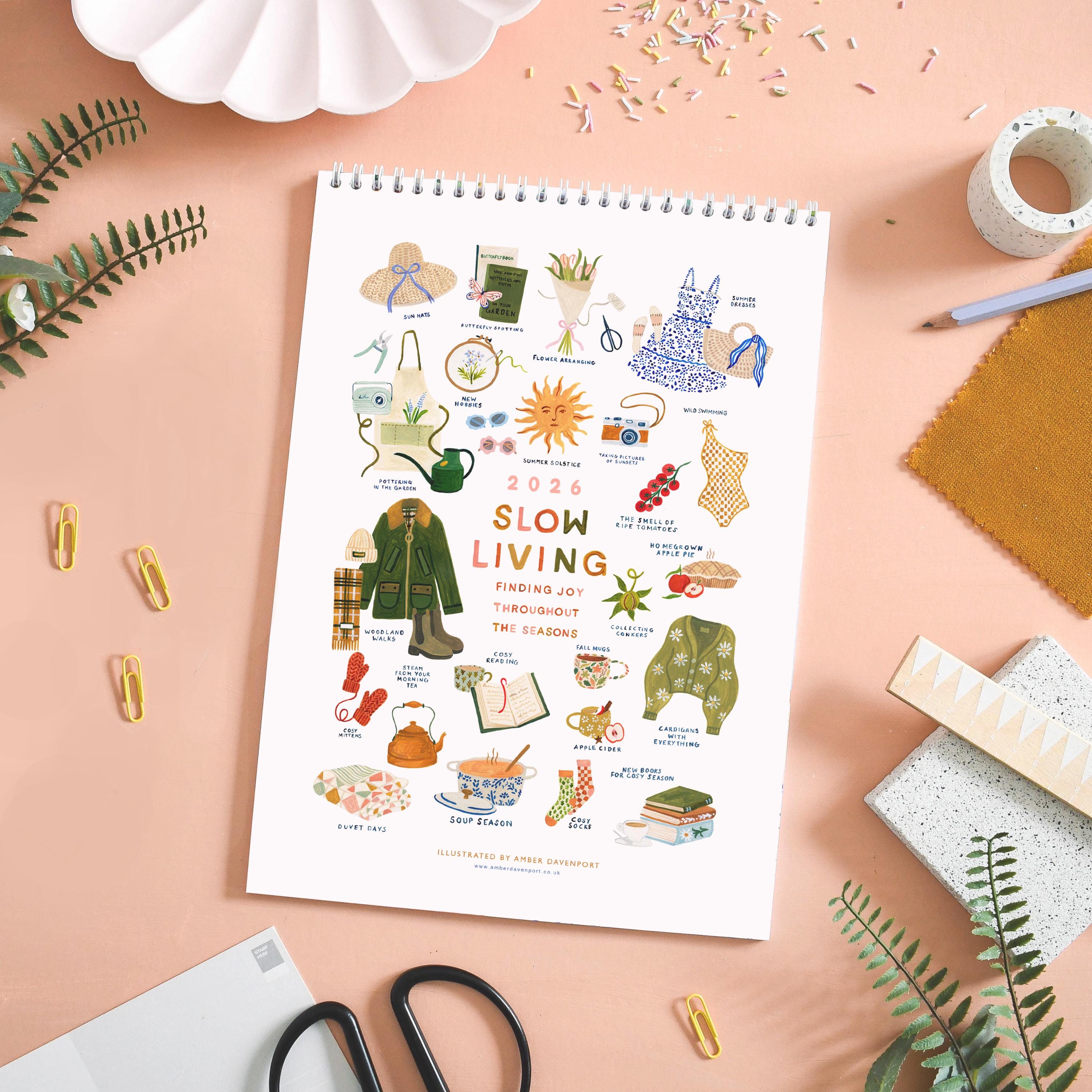 🎁 2026 Slow Living Wall Calendar – Perfect Gift for Holidays & Special Occasions 🌿