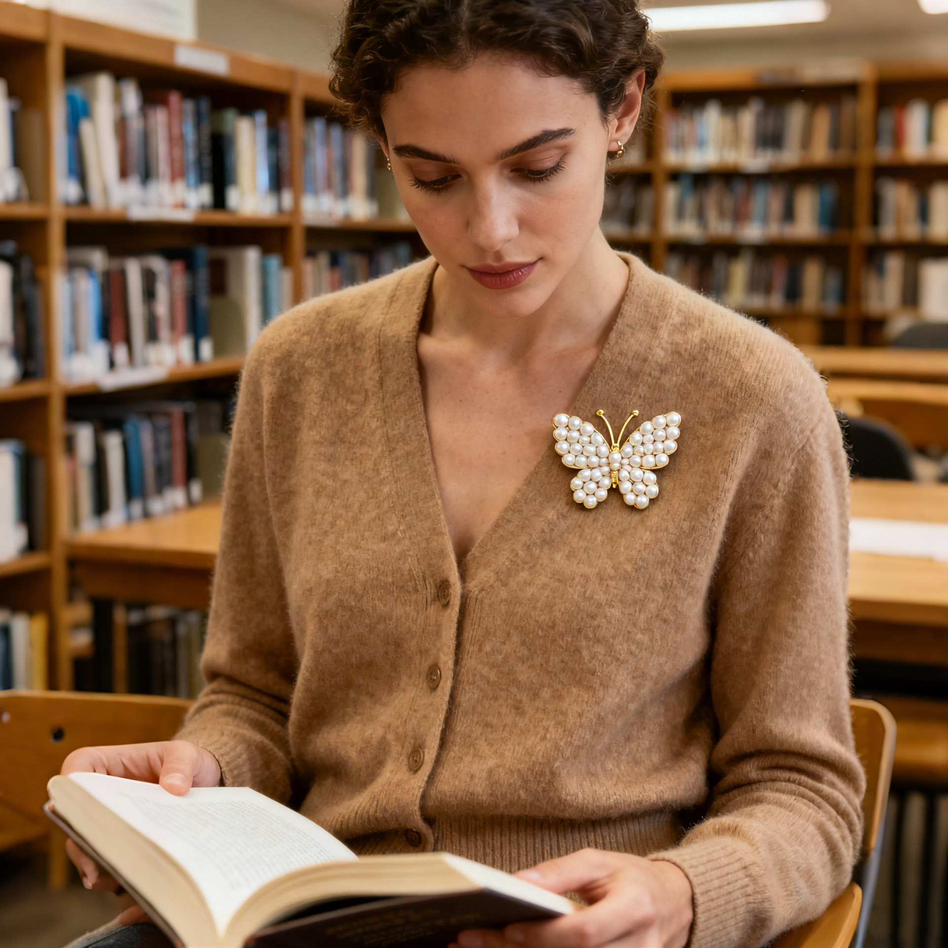 🎁✨ Elegant Pearl Butterfly Brooch – Perfect Gift for Holidays & Special Occasions