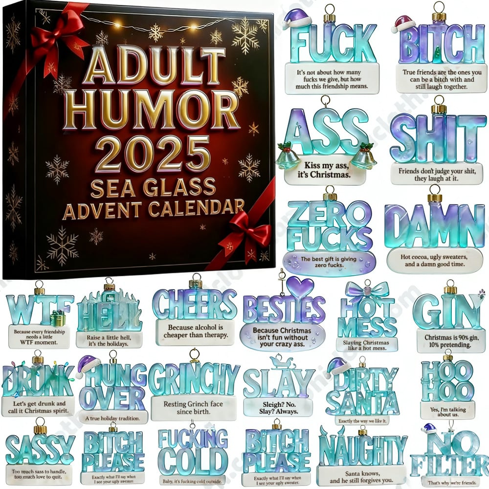 🎁Perfect Holiday Gift—2025 Sea Glass Humor Advent Calendar for Adults 🎄LIMITED EDITION