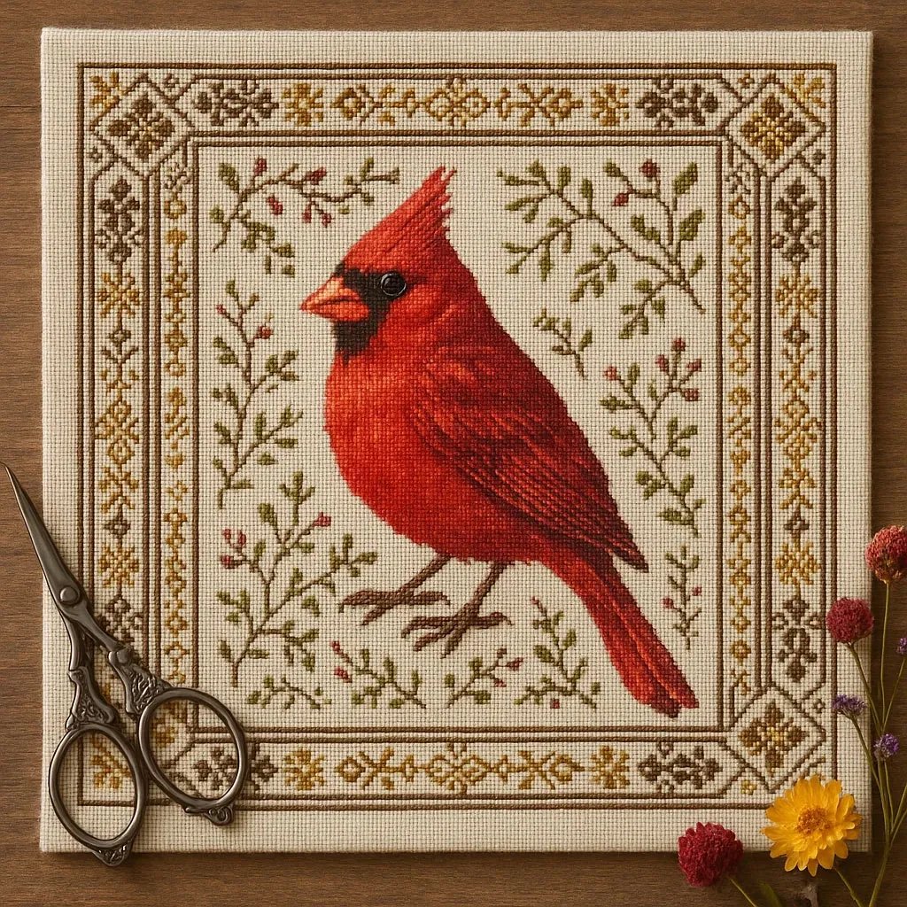 🎄✨ Cardinal Cross Stitch Kit – Perfect Holiday & Special Occasion Gift 🎁💝