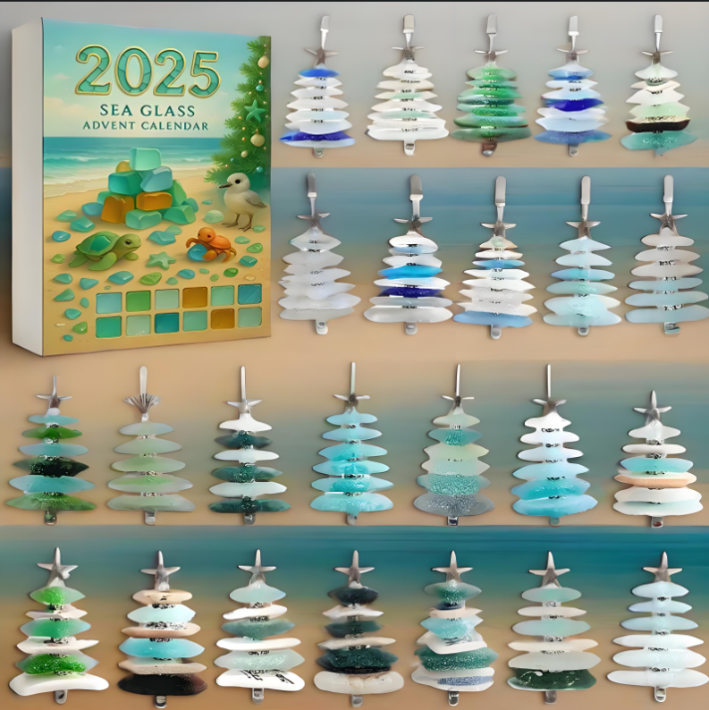 ✨Sea Glass Christmas Tree Advent Calendar - Perfect Holiday Gift for Loved Ones! 🎄