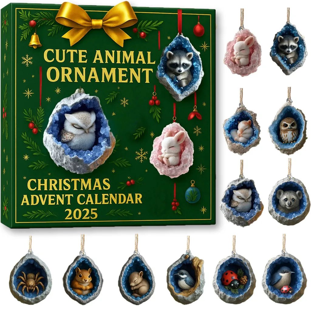 🎄🐇 2025 Adorable Animal Ornament Advent Calendar – Perfect Holiday Gift for Christmas & Special Occasions
