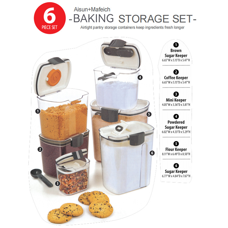 🎁 Perfect Holiday Baking Gift Set - 4/6 Pcs Kitchen Storage Containers 🍪