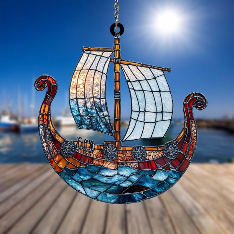 🌟 Viking Ship ACRYLIC Suncatcher – Perfect Holiday & Special Occasion Gift 🎁