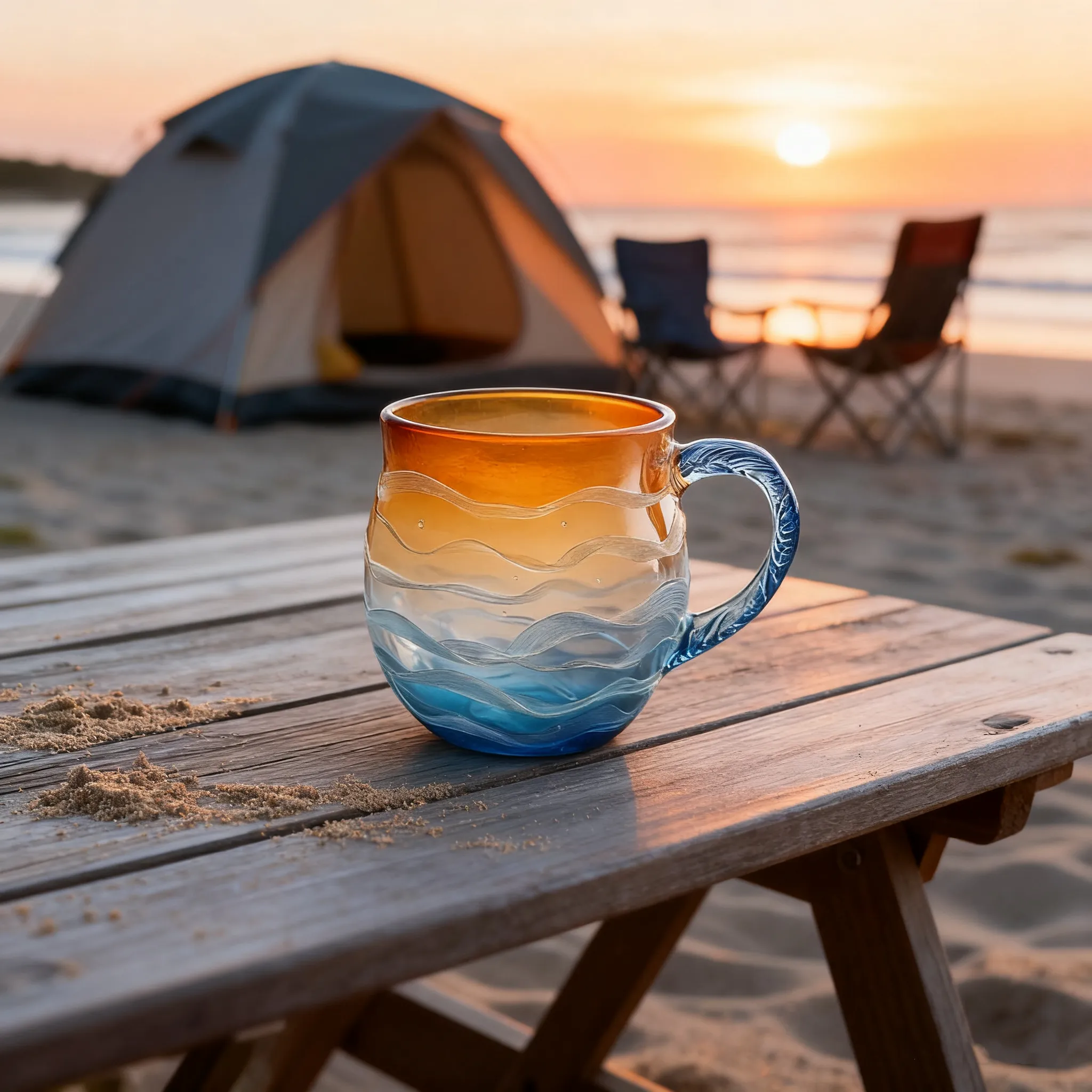 🌅 Sea Glass Sunset Mug - Perfect Holiday Gift 🎁