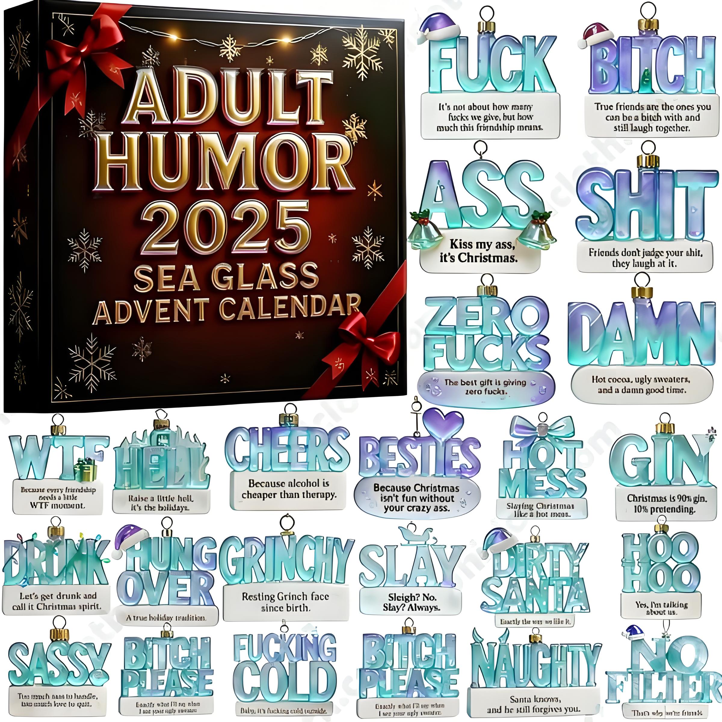 ✨Sea Glass Accents 2025 Adult Humor Advent Calendar – Perfect Holiday Gift! 🎁