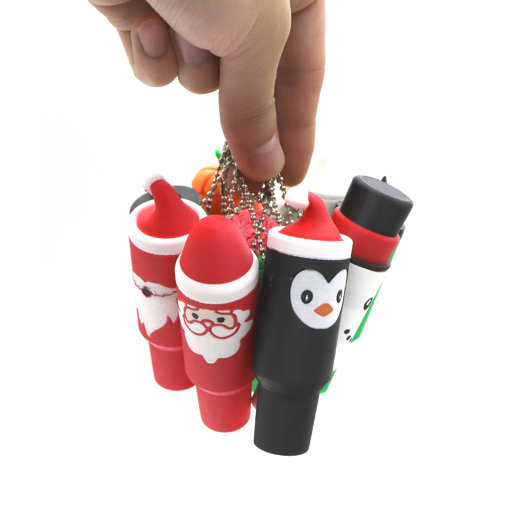 🎁✨ Lipstick Anti-Loss Keychain—Perfect Gift for Holidays & Special Occasions! (Halloween Pumpkin & Christmas Reindeer)