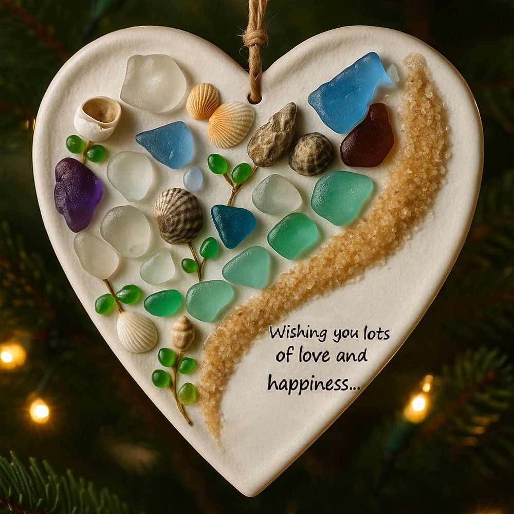 💖Seaglass Heart Ornament – Perfect Holiday & Special Occasion Gift🎁