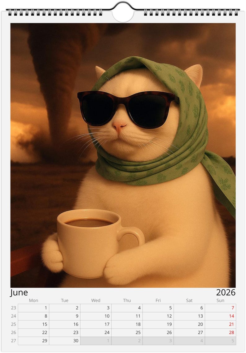 Everything is Fine Meme Cat 2026 Wall Calendar 🎁😹 - Perfect Gift for Holidays & Special Occasions!