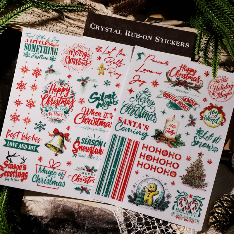 🎁✨ Yuletide Memories Crystal Rub-on Stickers - Perfect Holiday & Special Occasion Gift!