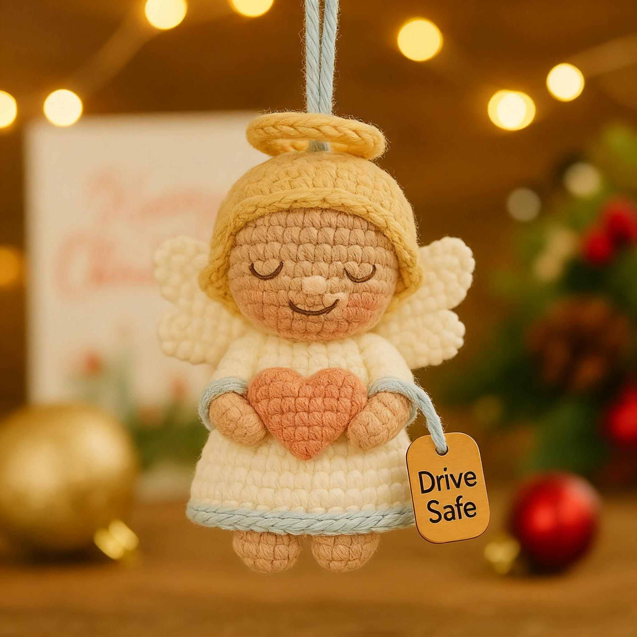 👼 Crochet Angel Car Hanging Charm – Perfect Holiday Gift for Safe Travels 🎁🚗