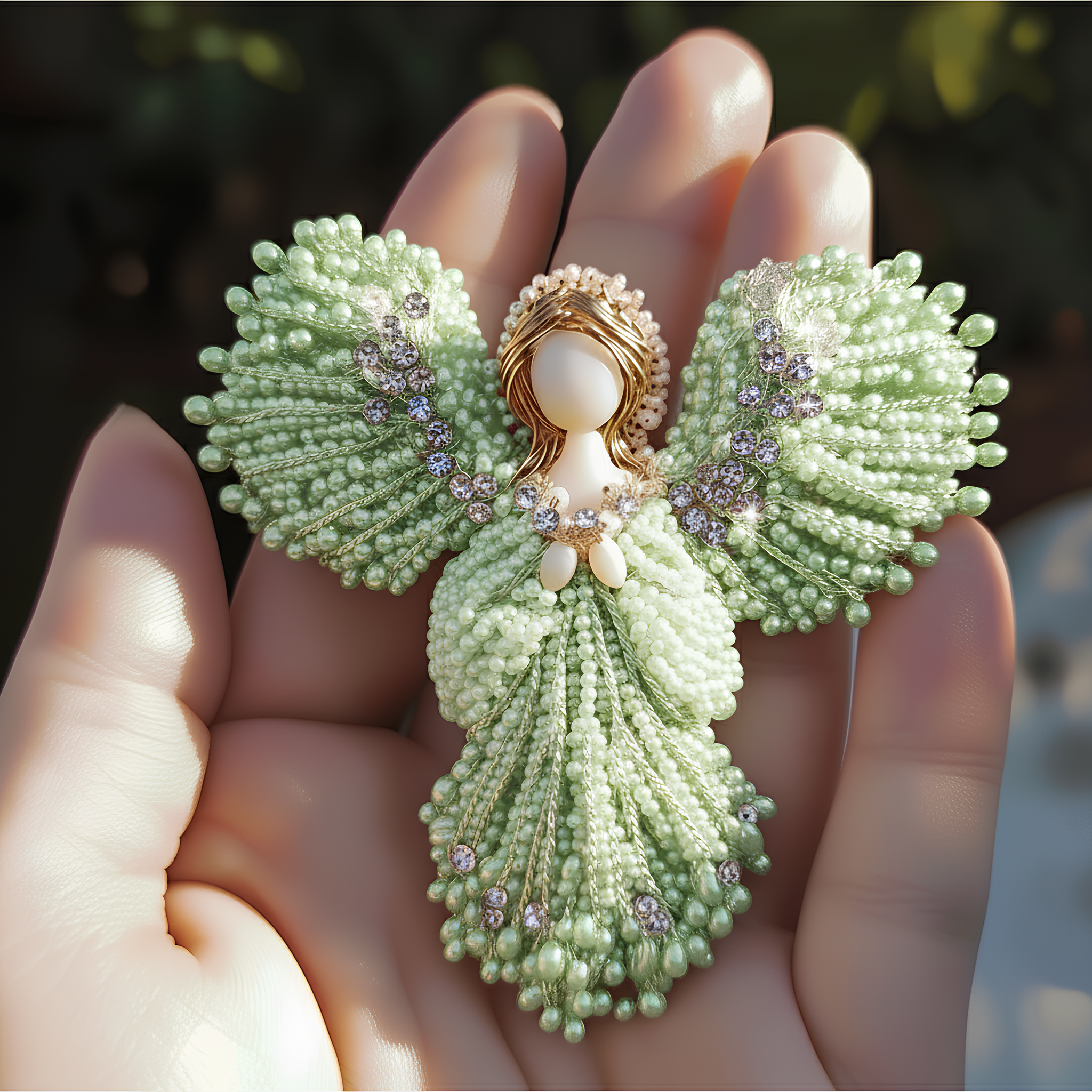 💎✨ Handmade Pearl Angel Brooch - Perfect Gift for Holidays & Special Occasions! 💝👼