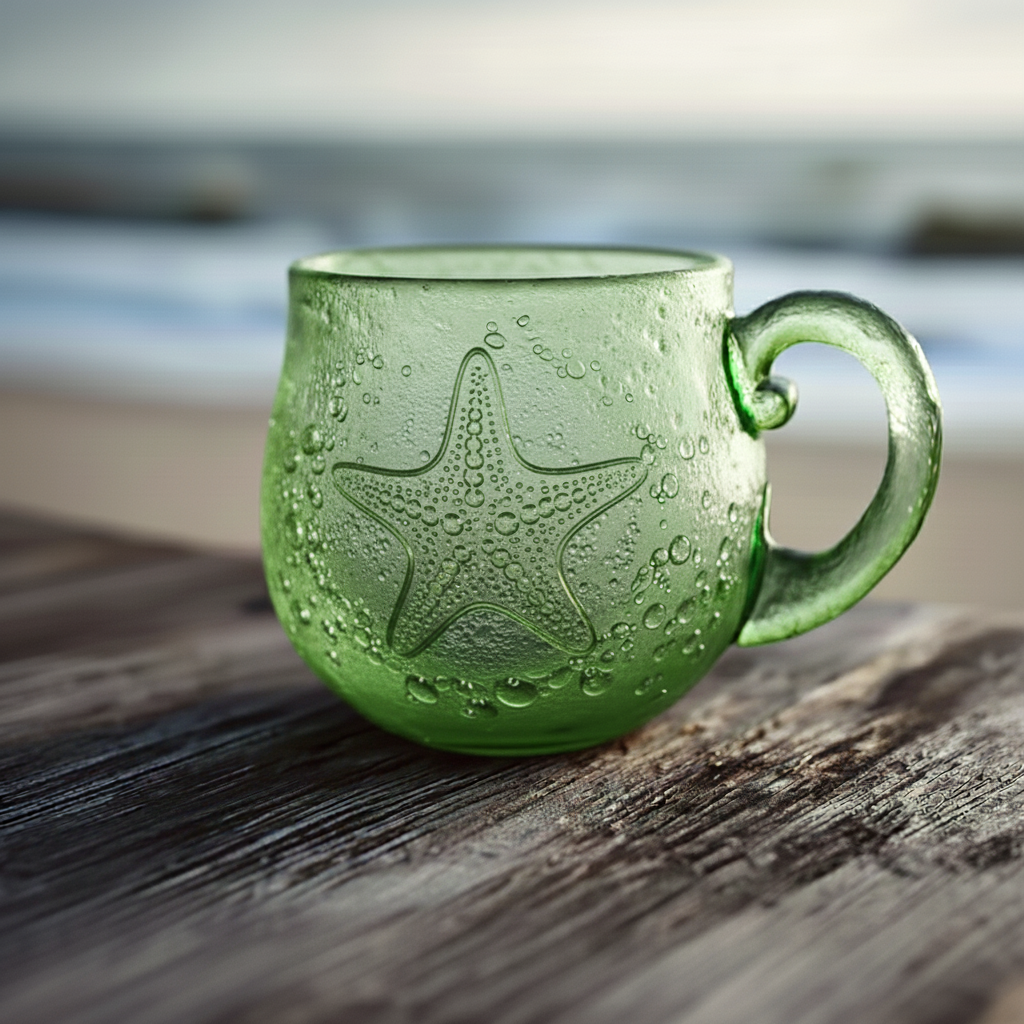 🌊✨ Handcrafted Ocean Glass Mugs – Perfect Holiday & Special Occasion Gift