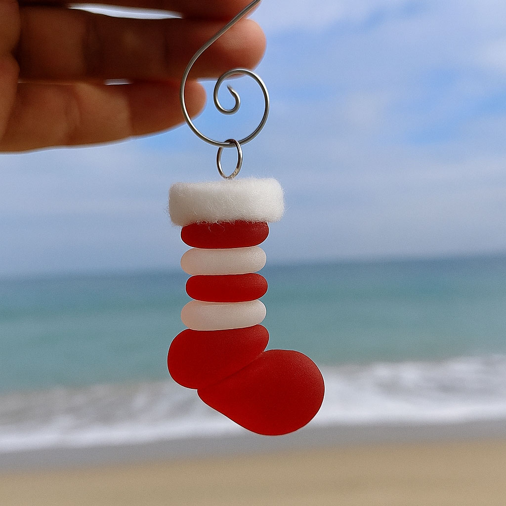 ✨Coastal Christmas Sea Glass Ornaments – Perfect Holiday Gift🎁