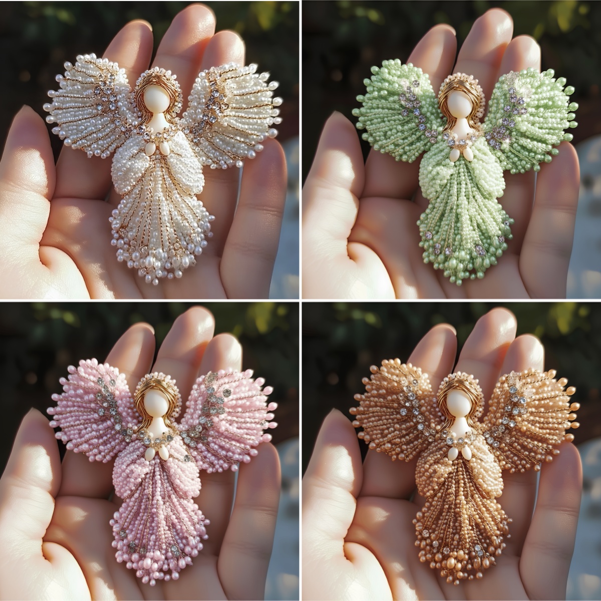 💎✨ Handmade Pearl Angel Brooch - Perfect Gift for Holidays & Special Occasions! 💝👼