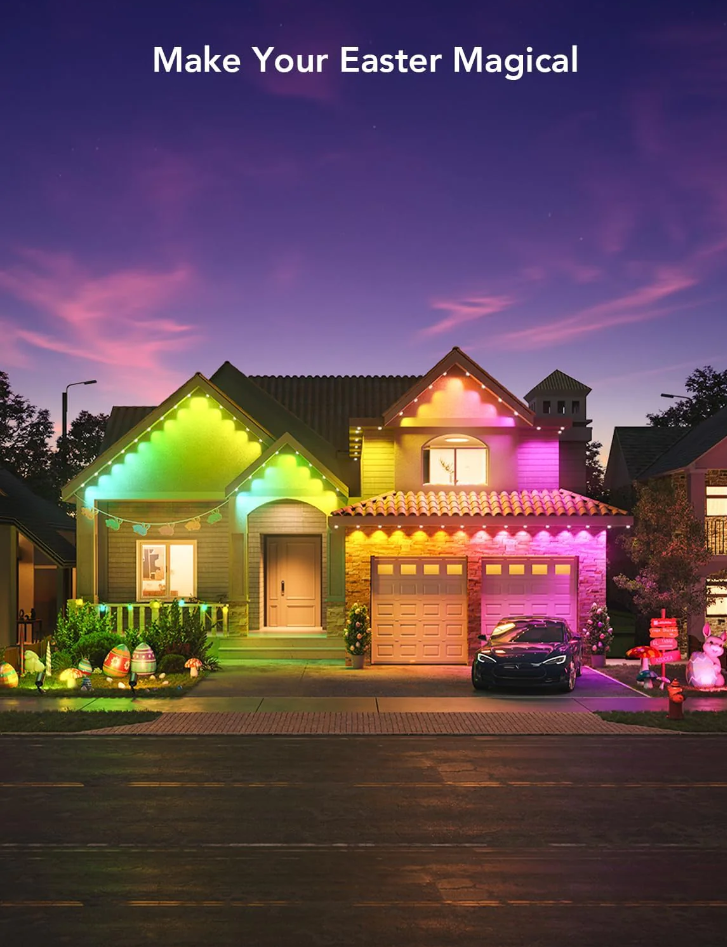 ✨Festive Smart Rainbow LED Outdoor Lights - Perfect Holiday Gift! 🎁