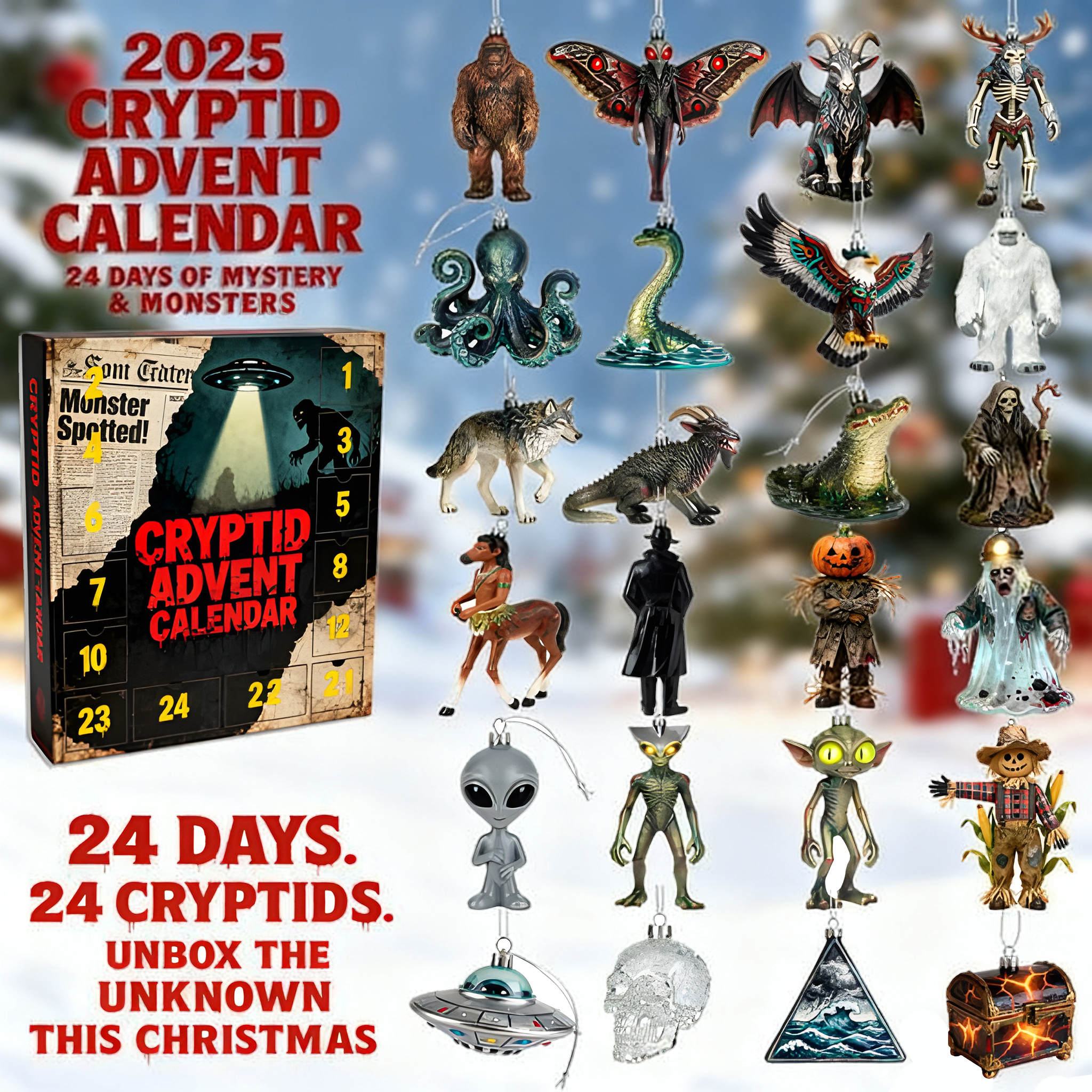 🎄🦍 2025 Cryptid Advent Calendar - The Perfect Holiday Gift for Mystery Lovers! 🎁👽