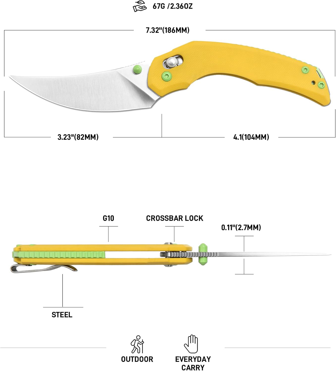 🎁 Premium EDC Pocket Knife with G10 Handle - Perfect Gift for Camping, Hiking & Special Occasions ⛺️