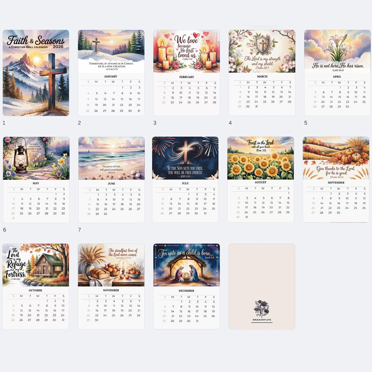 ✨2026 Christian Wall Calendar - Perfect Gift for Holidays & Special Occasions 🙏