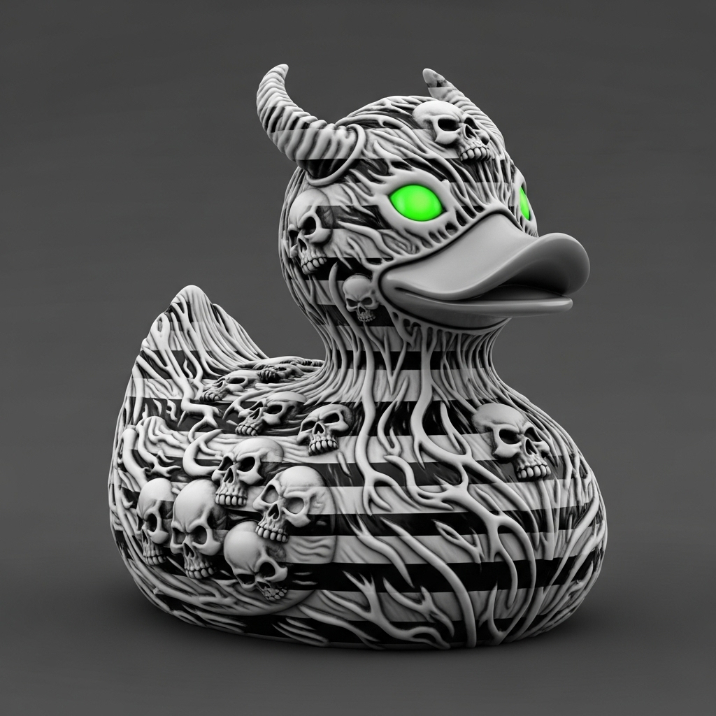 Spooky Devil Skeleton Duck Ornament 🦆💀 - Perfect Halloween & Gothic Gift for Special Occasions