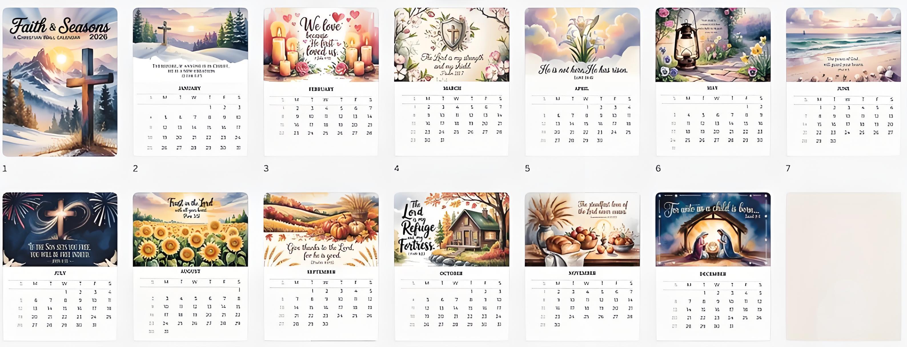 2026 Christian Wall Calendar – Faith & Scripture All Year ✝️🎁 Perfect Gift for Holidays & Special Occasions!