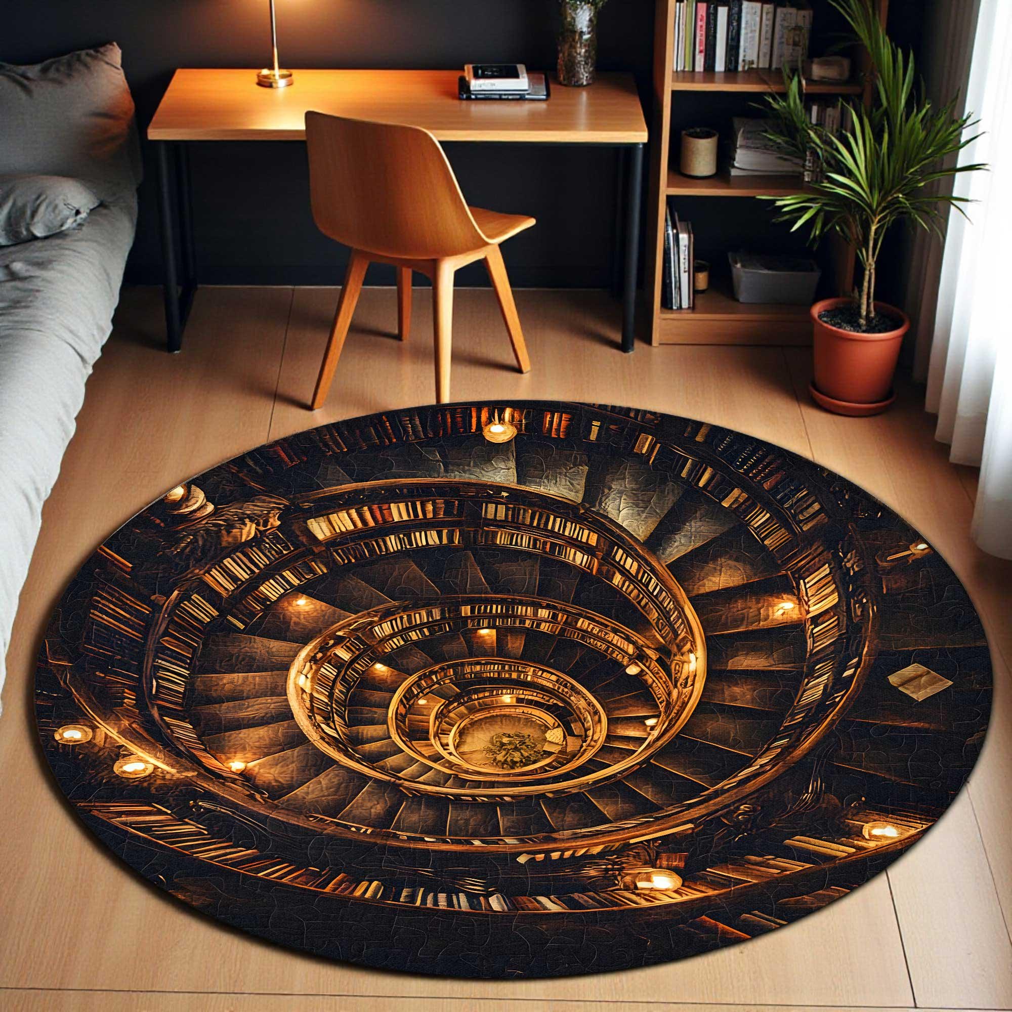 🎁✨3D Vintage Library Rug - Spooky & Unique Gift for Holidays & Special Occasions