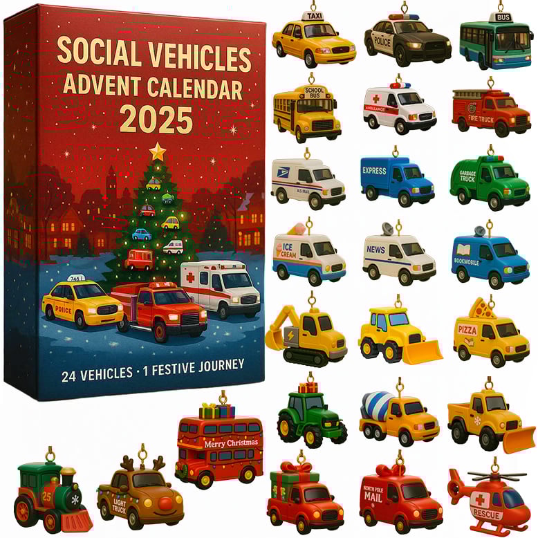 🎁 Social Vehicles Advent Calendar 2025 – Perfect Holiday Gift for Special Occasions! 🚗