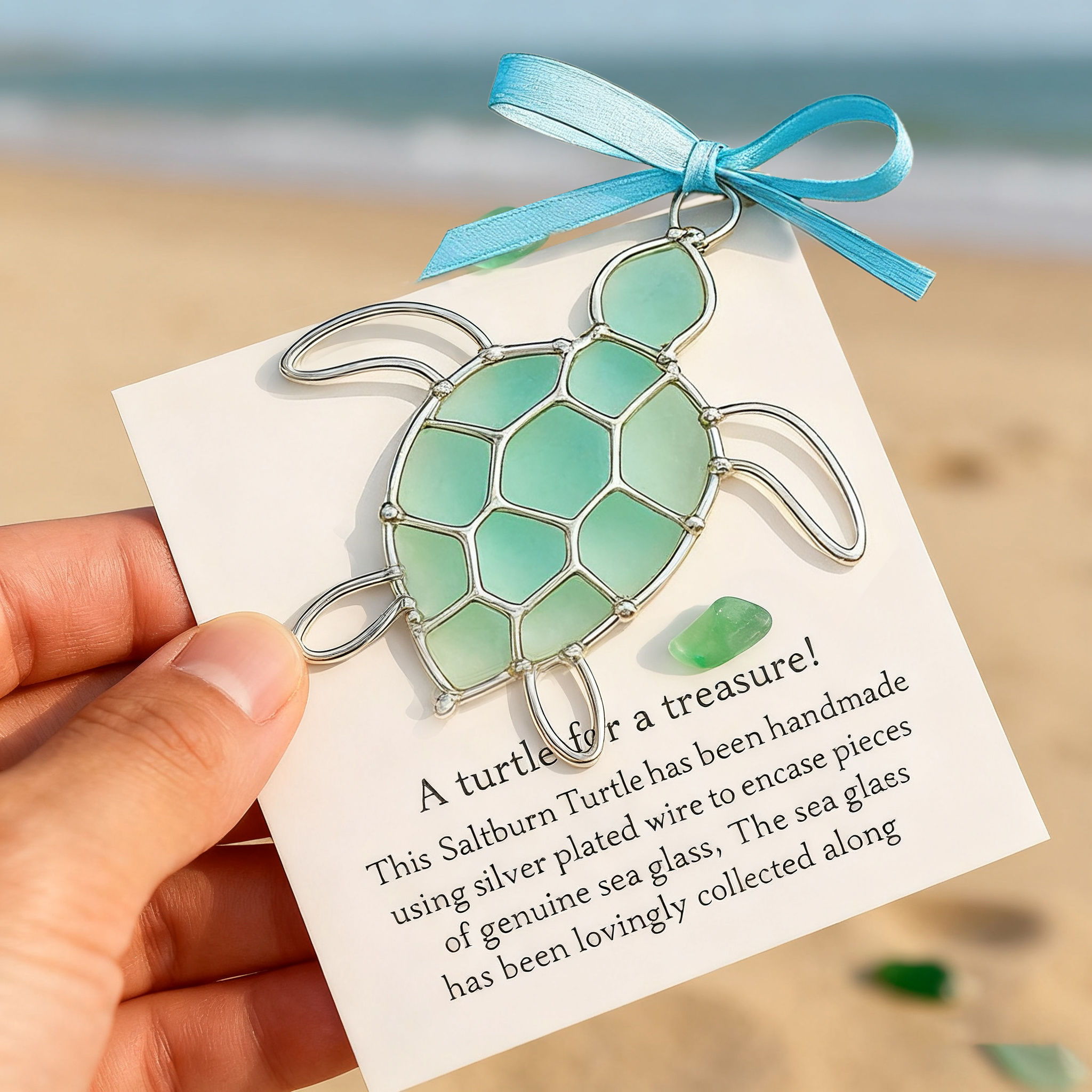 Sea Glass Turtle Gift 💙🐢 – Perfect Holiday & Special Occasion Present!