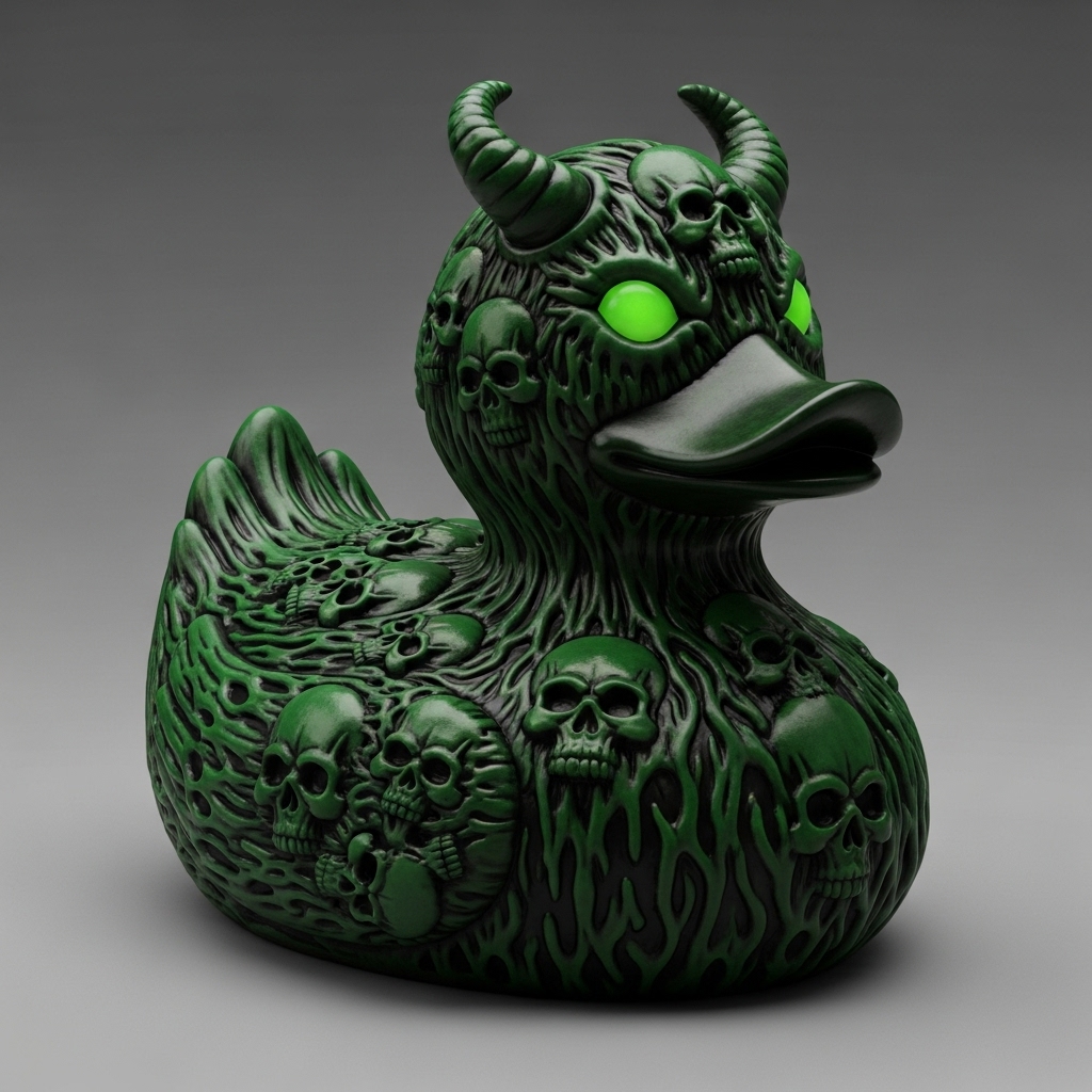 Spooky Devil Skeleton Duck Ornament 🦆💀 - Perfect Halloween & Gothic Gift for Special Occasions