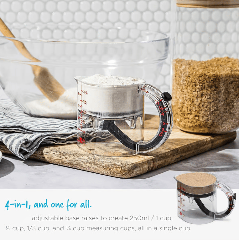 🎁 4-in-1 Adjustable Measuring Cup – Perfect Gift for Holidays & Special Occasions! ✨