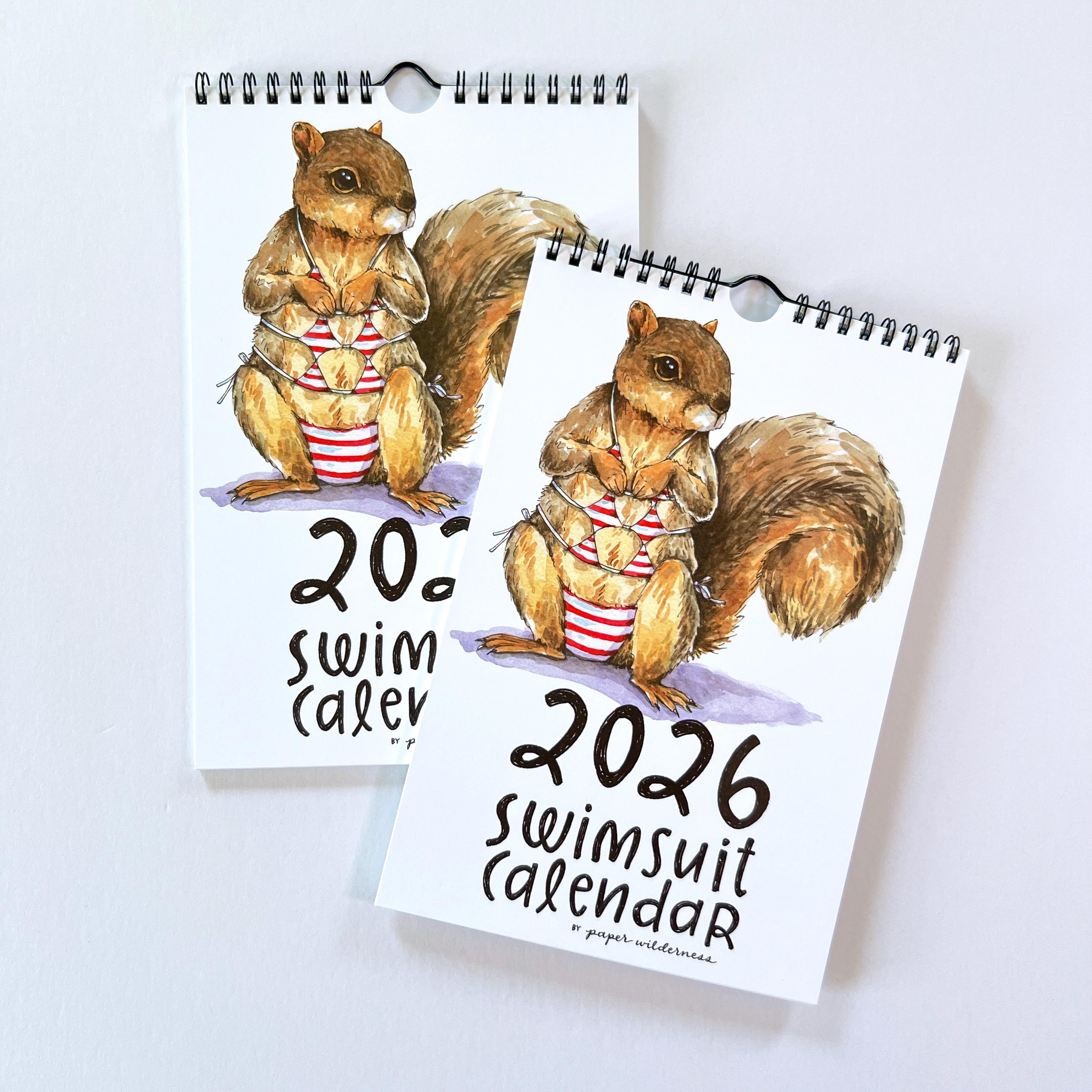 2026 Cute Animals Swimsuit Wall Calendar 🎁🐘 - Perfect Gift for Holidays & Special Occasions!