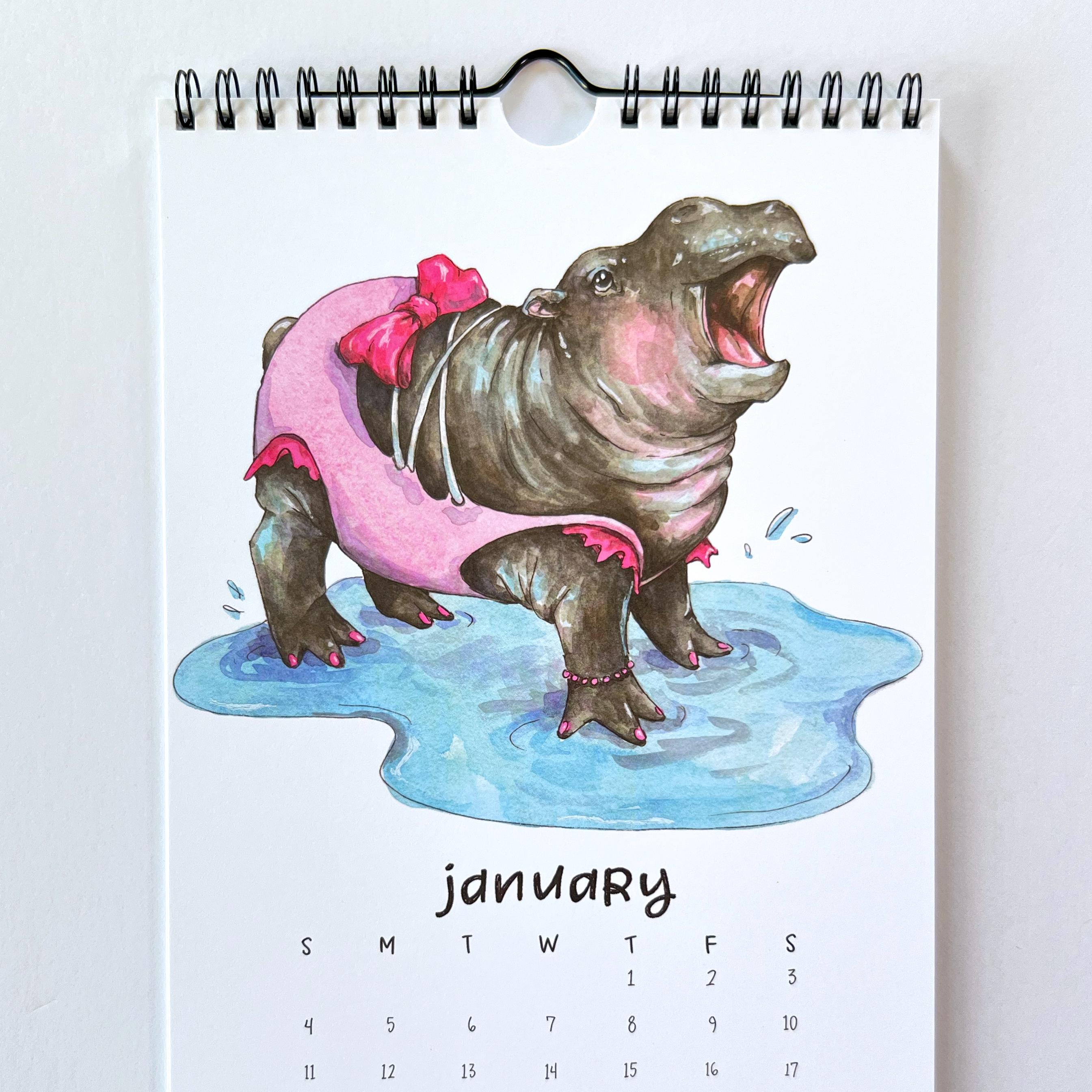 2026 Cute Animals Swimsuit Wall Calendar 🎁🐘 - Perfect Gift for Holidays & Special Occasions!
