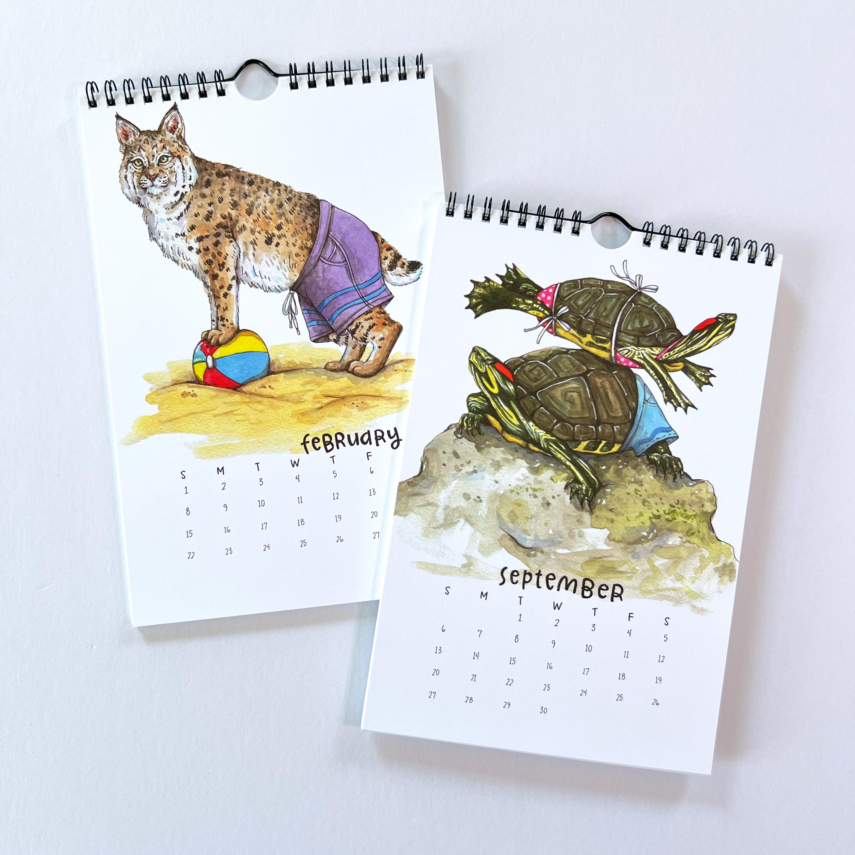 2026 Cute Animals Swimsuit Wall Calendar 🎁🐘 - Perfect Gift for Holidays & Special Occasions!