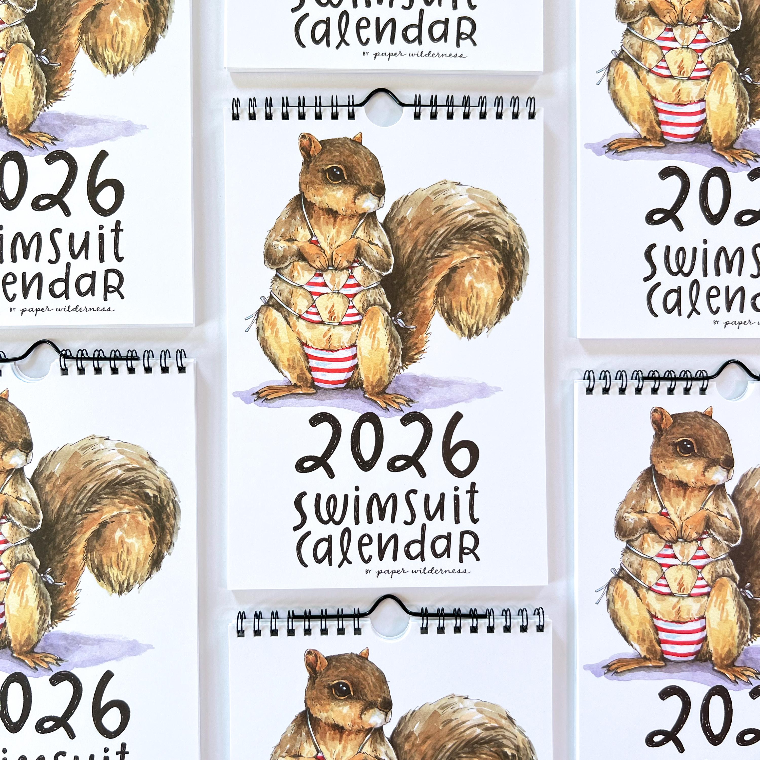 2026 Cute Animals Swimsuit Wall Calendar 🎁🐘 - Perfect Gift for Holidays & Special Occasions!