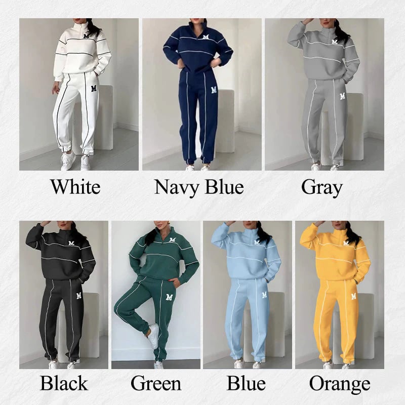 💝 Women's Casual Letter M Long Sleeve Two Piece Set - Perfect Gift for Holidays & Special Occasions! 🎁