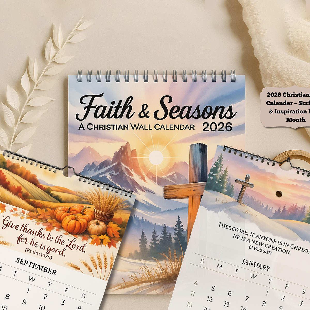 ✨2026 Christian Wall Calendar - Perfect Gift for Holidays & Special Occasions 🙏