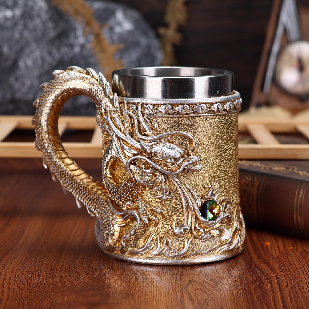 🐉✨ Dragon Bronze Embossed Mug - Perfect Gift for Holidays & Special Occasions! 🎁💝