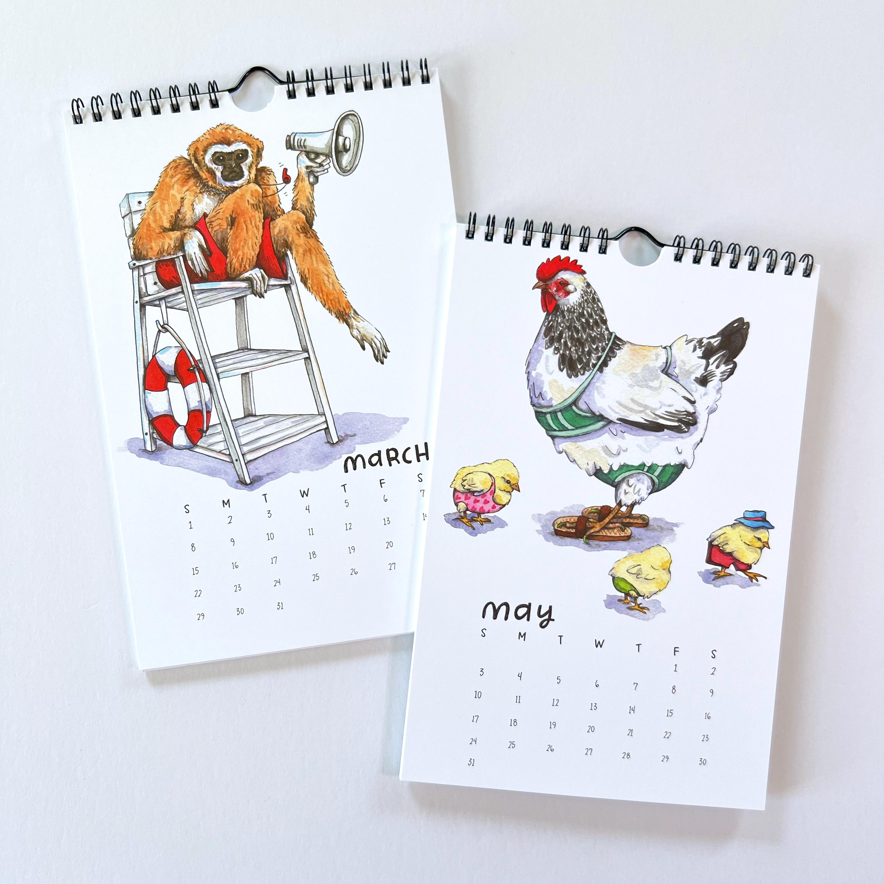 2026 Cute Animals Swimsuit Wall Calendar 🎁🐘 - Perfect Gift for Holidays & Special Occasions!