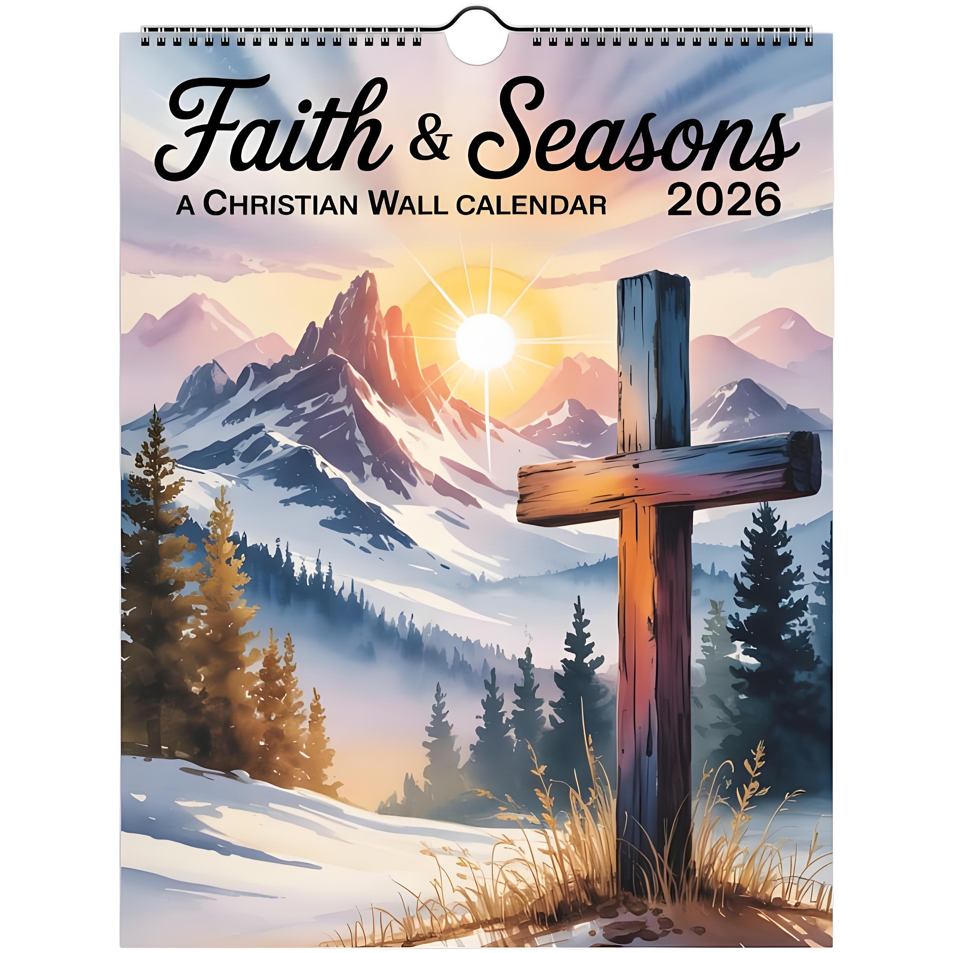 2026 Christian Wall Calendar – Faith & Scripture All Year ✝️🎁 Perfect Gift for Holidays & Special Occasions!
