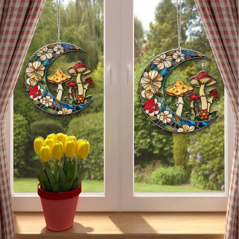 🎁✨2025 Mother's Day Gift Idea – Stunning Mushroom Suncatcher Ornament for Holidays & Special Occasions