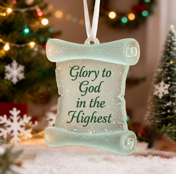 🎁✨Sea Glass Scroll Christmas Tree Ornament – Perfect Holiday Gift & Keepsake!