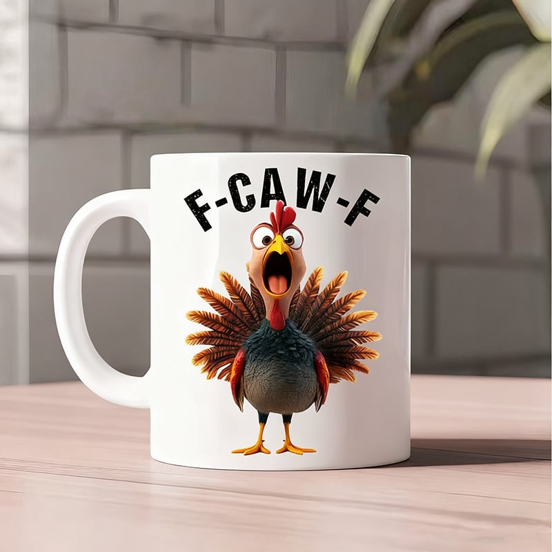 🎁 F-Caw-F Humorous Chicken Mug - Perfect Gift for Holidays & Special Occasions! 🐔😂