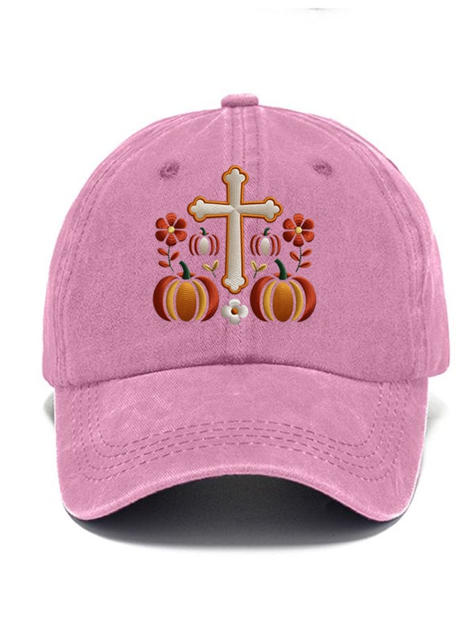 🎁🙏 Faith Pumpkin Cross Baseball Cap - Perfect Holiday & Special Occasion Gift