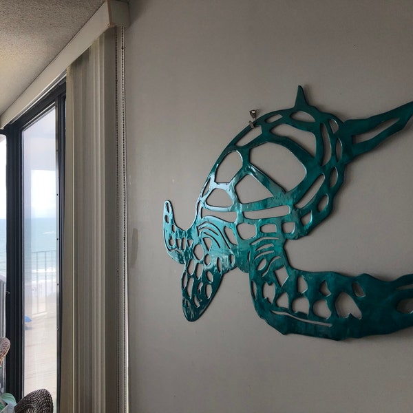 Swimming Sea Turtle Metal Wall Art 🎁✨ Perfect Gift for Holidays & Special Occasions