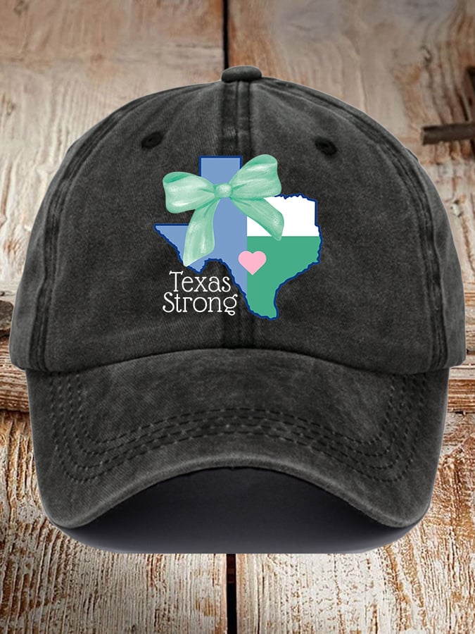 🎁 Retro Texas Strong Green Bow Print Baseball Cap - Perfect Gift for Holidays & Special Occasions! 🤠