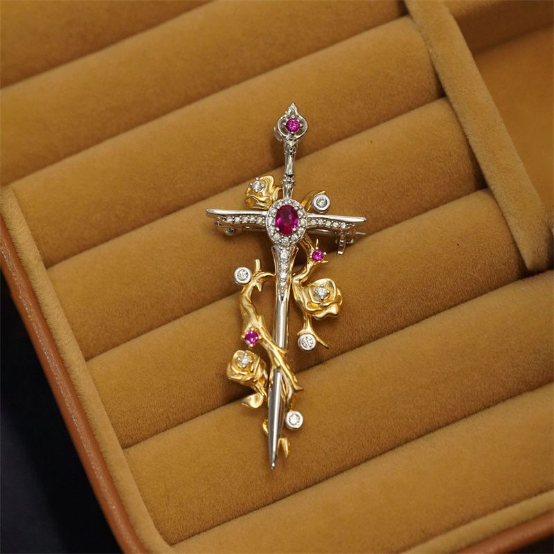 🌹🗡 Thorns Rose Flower Brooch - Perfect Gift for Holidays & Special Occasions 💝